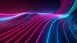 © furyon - Futuristic Neon Pink and Blue Glowing Lines Rising in 3D Abstract Background