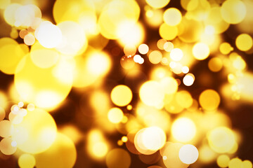 Wall Mural - abstract, design and gold bokeh with circle, christmas theme, decor and creativity with color. wallp