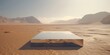 A table placed in the middle of a barren desert. Suitable for travel and adventure themes