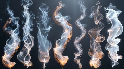 Aufkleber - Smoke modern illustration set in digital format