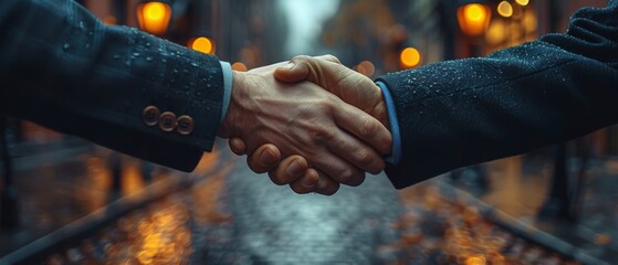 Poster - A handshake in business