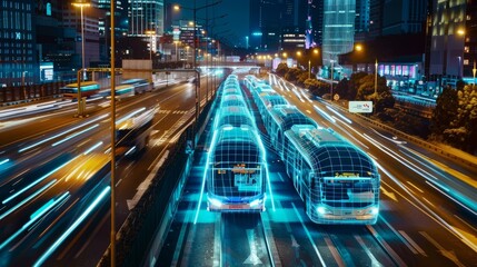 Poster - A transportation and technology concept. Intelligent transport systems (ITS). SaaS (Service Oriented Mobility).
