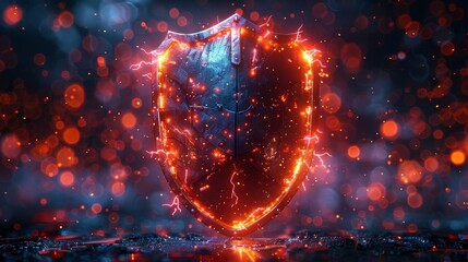 Aufkleber - Sparks strike the dome like a cyber armor concept or force energy field effect. Modern illustration.