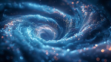 Poster - The concept of air flow bubbles spiraling down into foam detergents. Air vortex light effect concept of cleaning and washing. Modern illustration of a cool blurred spiral motion.