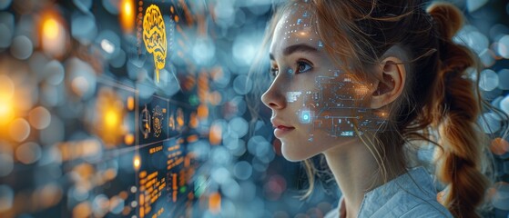 Aufkleber - Using robotics and innovative medical technology to diagnose and examine patients, doctors use AI, digital science technology and innovations in medical healthcare.