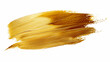Golden paint brush strokes in watercolor isolated on a white background.