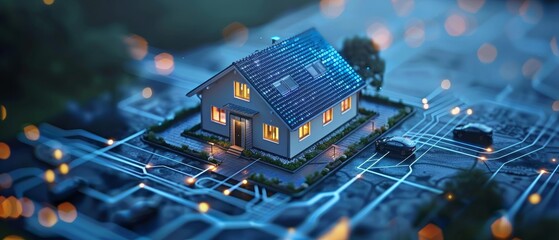 Poster - A smart home, IOT phone application setting, smart home system development, coding on laptop of IOT devices in a smart home network.