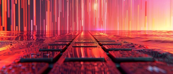 Aufkleber - Programming concept: glowing codes on computer keyboard