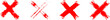 © Illustration Essenti - Set of red Cross Mark Brush, Red X mark, X Sign Hand Drawn Icon