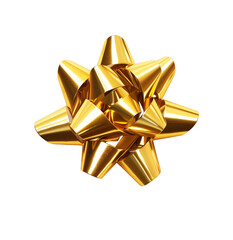 Wall Mural - a gold bow with a gold ribbon