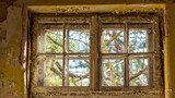 Fototapeta Tęcza - old window in abandoned building