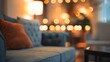 Low Angle View Defocused Living Room Interior Background