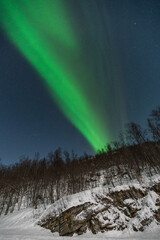 aurora over the mountains