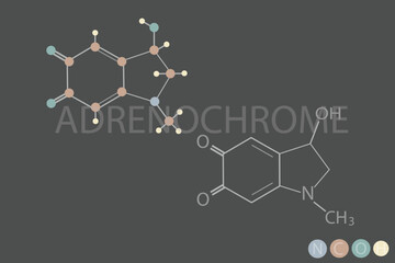 Canvas Print - adrenochrome molecular skeletal chemical formula