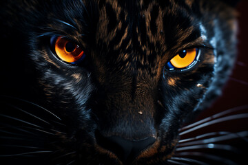Wall Mural - Close up on a black panther eyes on black
