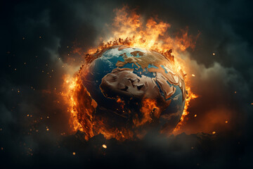 Wall Mural - Concept of global warning, climate change and dying Earth.