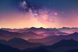 Mountains at Night: Tranquil Milky Way Illumination in Pastel Hues