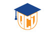 QCD initial letter academic logo design vector template. school college logo, university logo, graduation cap logo, institute logo, educational logo, library logo, teaching logo, book shop, varsity