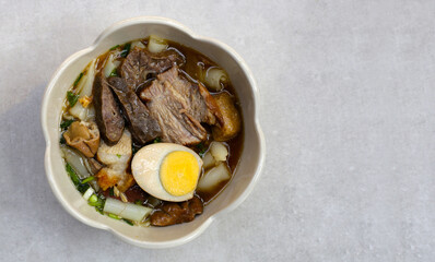 Wall Mural - Rolled rice noodle, Pork soup with egg