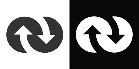 two way share icon on black and white