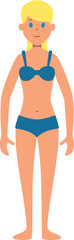 Sticker - Woman in underwear. Female figure color icon