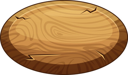 Wall Mural - round wooden board. cartoon game menu button