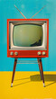 A Retro Television depicted in the style of Pop Art Illustration.