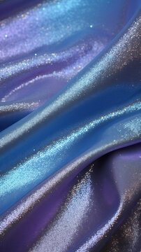 Glitter bokeh of satin fabric for background. Textile close up