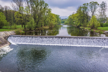 Poster - Ostravice river in Przno village, Moravian-Silesian Beskids, Czech Republic