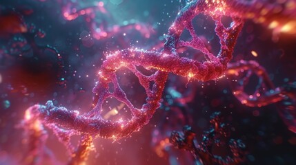 abstract of human spiral dna chromosome in pink colour, idea science genetic engineering, science week poster