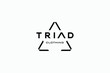 triangle triad for clothing logo design template