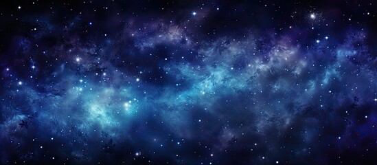 Canvas Print - The galaxy sparkled with countless stars like an electric blue pattern in the midnight sky, a mesmerizing sight for astronomers studying gas and other astronomical objects in space