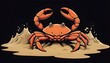 A Playful Cartoon Crab Scuttling Along The Sandy B Upscaled 2