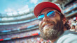 © SashaMagic - Smiling bearded man in sunglasses at stadium