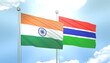 India and Gambia Flag Together A Concept of Relations