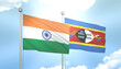 India and Swaziland Flag Together A Concept of Relations