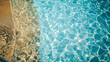 Clear water in a pool, reflecting a shiny surface
