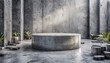 © Creative Light - Industrial style presentation on podium 3d rendering