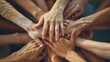 © Custom Media - Diverse Group Joining Hands for Support