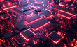 Futuristic neon-lit circuit board