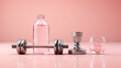 dumbbell and water bottle