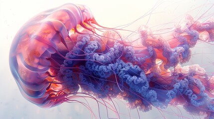 Wall Mural - Digital illustration of a jellyfish