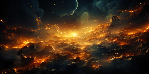 Wall Mural - the dazzlingly bright suns, illuminating the darkness of the cosmos, like torches in darknes