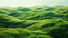 Rolling Green Hills Resembling Gentle Waves In A Sea Of Vibrant Grass