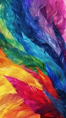 Wall Mural - Colorful abstract feather pattern