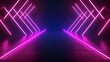 3D abstract background with neon lights. neon tunnel. space construction.
