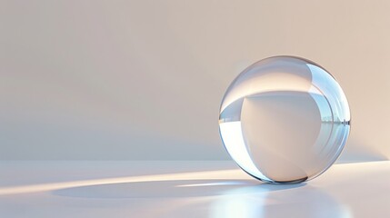 Wall Mural - A realistic 3D illustration of a spherical glass ball set against a light background, demonstrating the use of global colors in RGB format