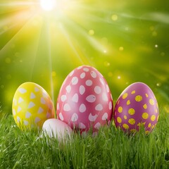 Enchanting Easter eggstravaganza unfolding in a magical wonderland of delight For Social Media Post Size