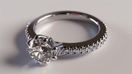 Wall Mural - A stock image of a diamond ring, complete with a clipping path for versatile use in various settings