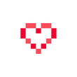 Heart pixeled icon or Valentine's day symbol, holiday sign designed for celebration, vector trendy modern style.